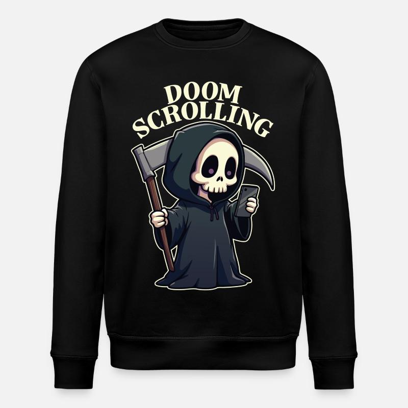 Doom Scrolling - Stanley/Stella ROLLER Unisex Organic Sweatshirt - black