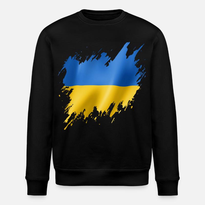 Drapeau de l’Ukraine, style déchiré - Sweat bio ROLLER Stanley/Stella Unisexe - noir