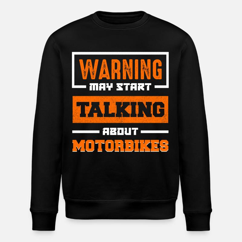 Warning: Start motorcycle talks - Stanley/Stella ROLLER Unisex Organic Sweatshirt - black
