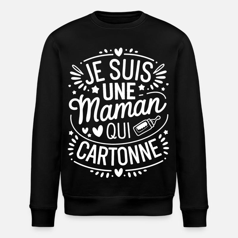 Ich bin eine erfolgreiche Mutter - Stanley/Stella Unisex Bio-Sweatshirt ROLLER - Schwarz