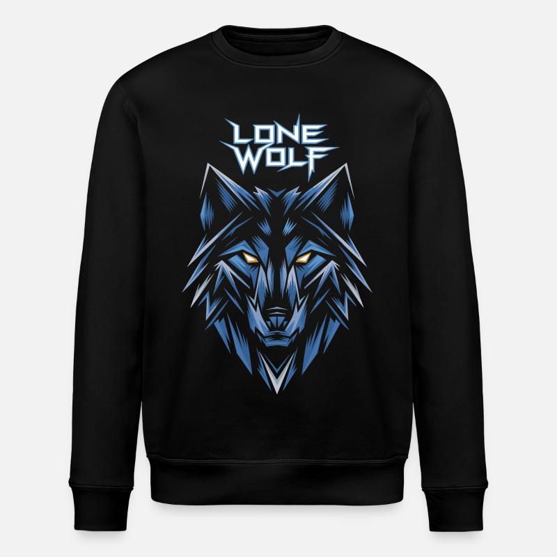 Lone Wolf Eisgeometrie Logo - Stanley/Stella ROLLER Unisex Organic Sweatshirt - black