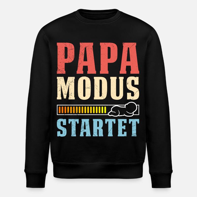 Future papa DAD MODE STARTS FUNNY - Sweat bio ROLLER Stanley/Stella Unisexe - noir