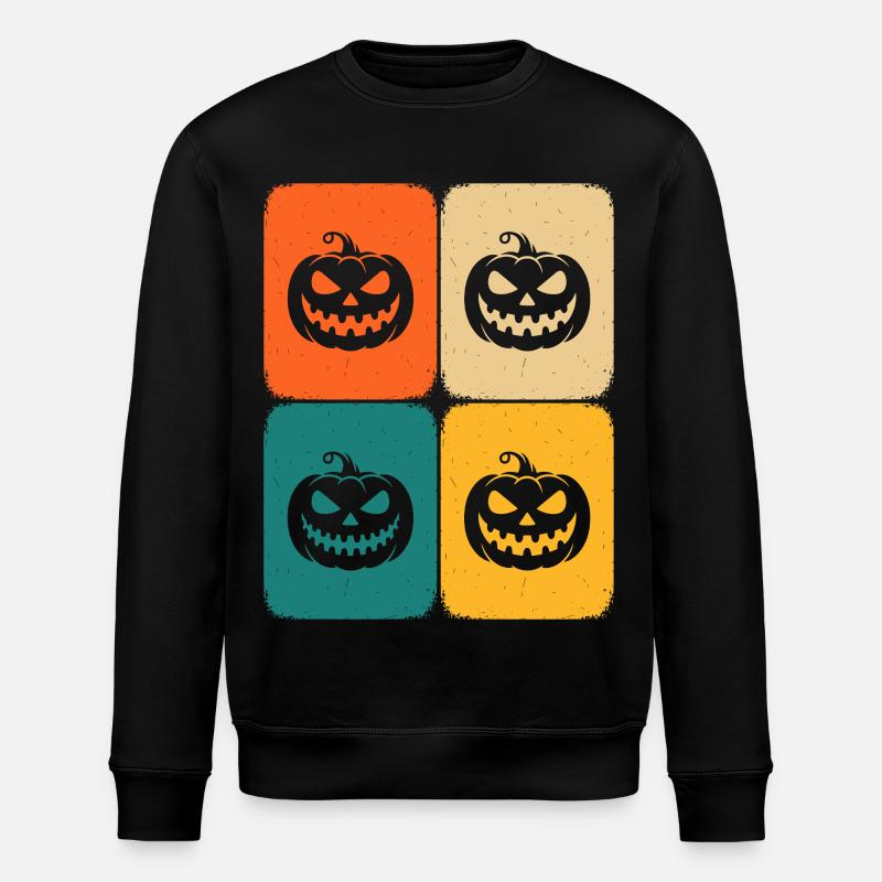 Halloween Rétro Citrouille Joyeux Effrayant - Sweat bio ROLLER Stanley/Stella Unisexe - noir