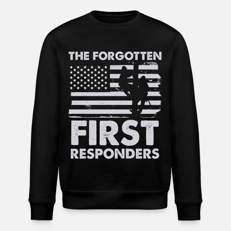 Forgotten First Responders Flag - Stanley/Stella ROLLER Unisex Organic Sweatshirt - black