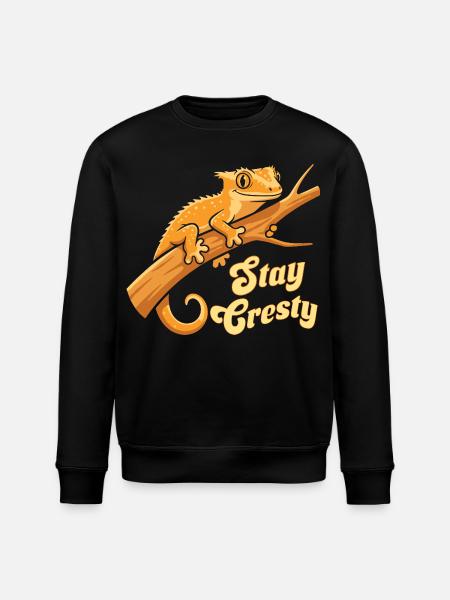 Crested Gecko Reptile Humor Lizard - Stanley/Stella ROLLER Unisex Organic Sweatshirt - black