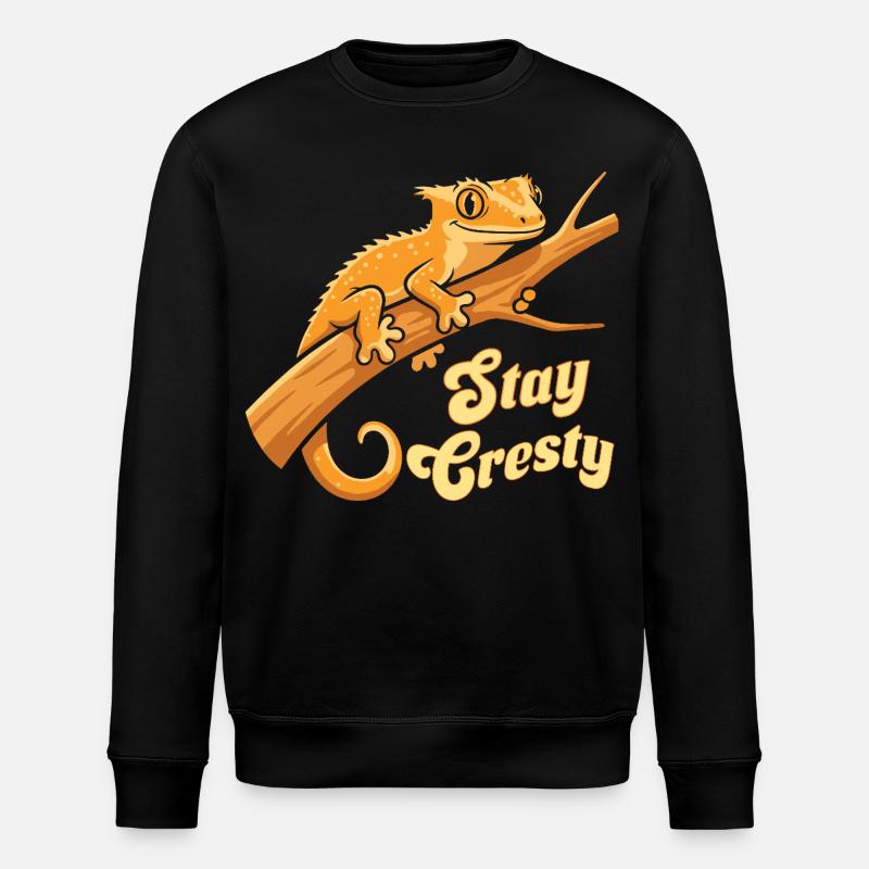 Crested Gecko Reptile Humor Lizard - Stanley/Stella ROLLER Unisex Organic Sweatshirt - black