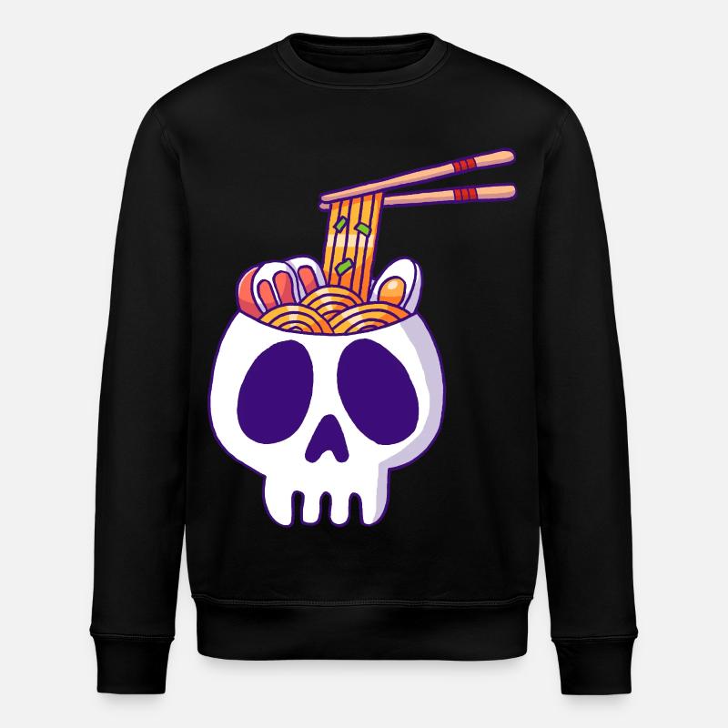 Crâne et nouilles Ramen - Sweat bio ROLLER Stanley/Stella Unisexe - noir