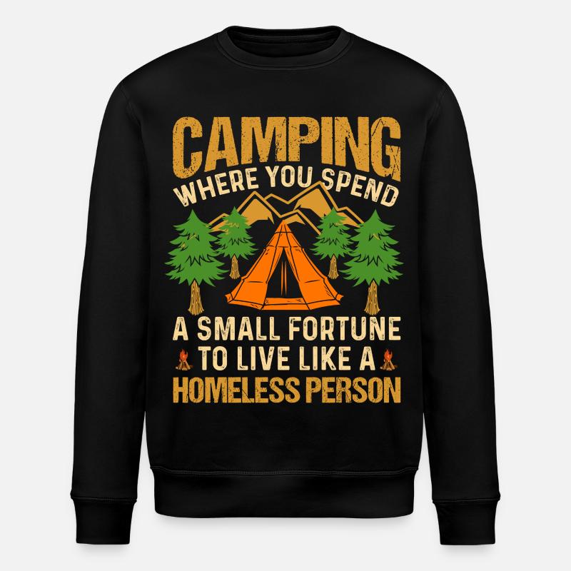 Camping - Sweat bio ROLLER Stanley/Stella Unisexe - noir