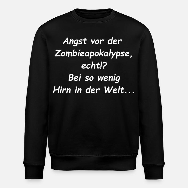 Angst vor der Zombieapokalypse Spruch - Stanley/Stella Unisex Bio-Sweatshirt ROLLER - Schwarz