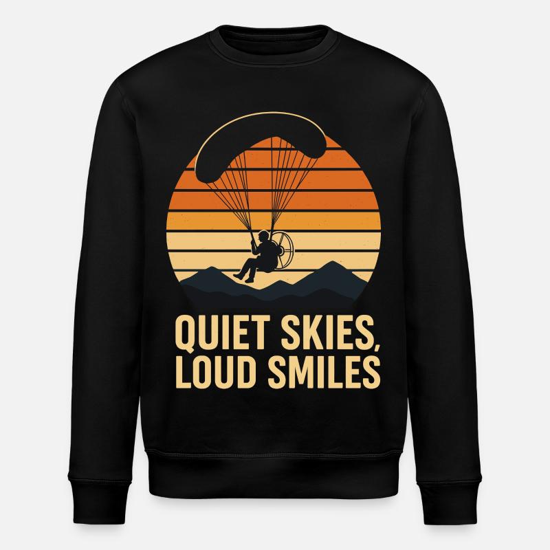 Ciel calme, sourires bruyants Parapente - Sweat bio ROLLER Stanley/Stella Unisexe - noir
