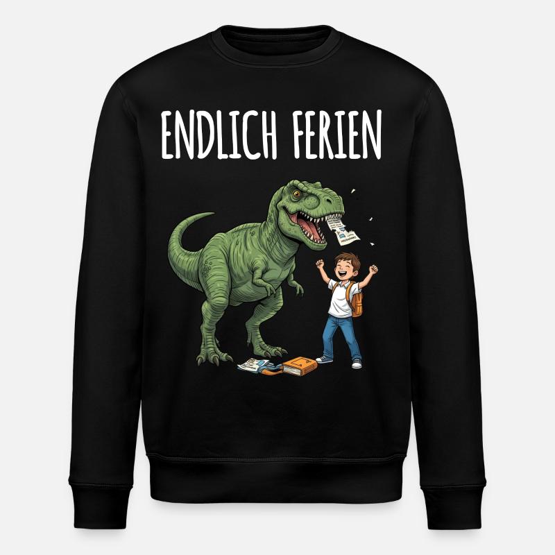 Endlich Ferien Dino Spaß - Stanley/Stella Unisex Bio-Sweatshirt ROLLER - Schwarz