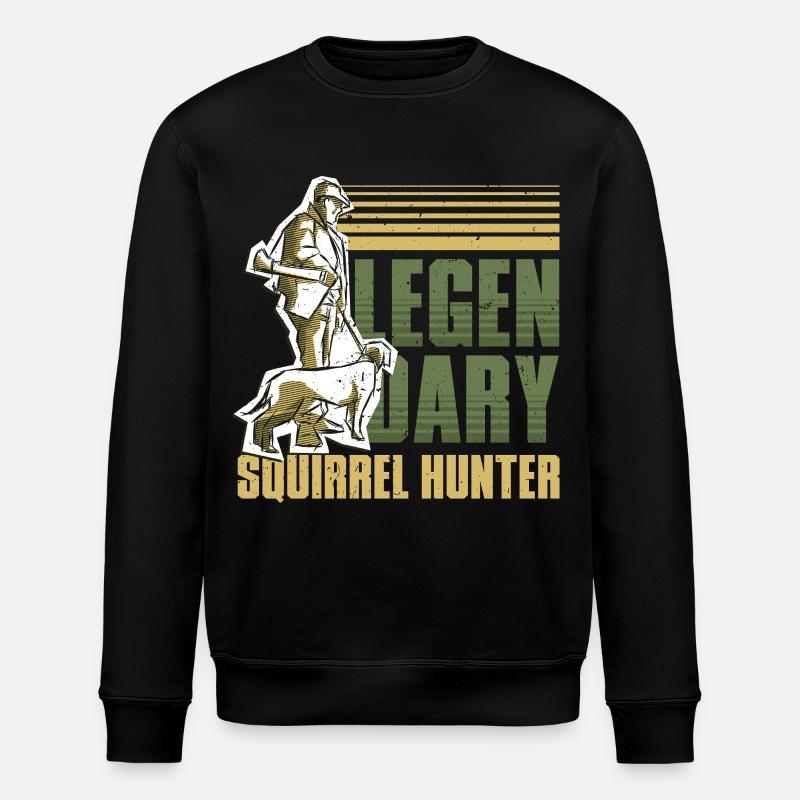 Squirrel Hunter Tree Rat - Stanley/Stella ROLLER Unisex Organic Sweatshirt - black