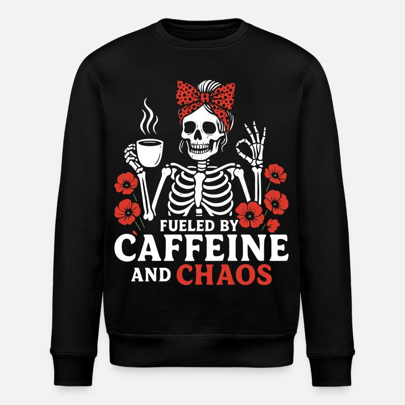 Mère Caféine Maman Squelette Café - Sweat bio ROLLER Stanley/Stella Unisexe - noir