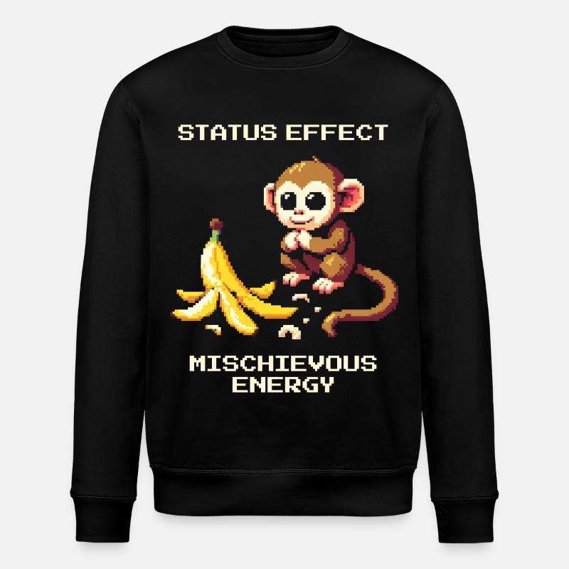 Status-Effekt: Schelmische Energie | Affenwitz - Stanley/Stella Unisex Bio-Sweatshirt ROLLER - Schwarz