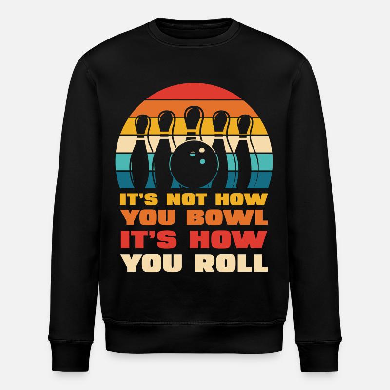 Style de rouleau de bowling rétro - Sweat bio ROLLER Stanley/Stella Unisexe - noir