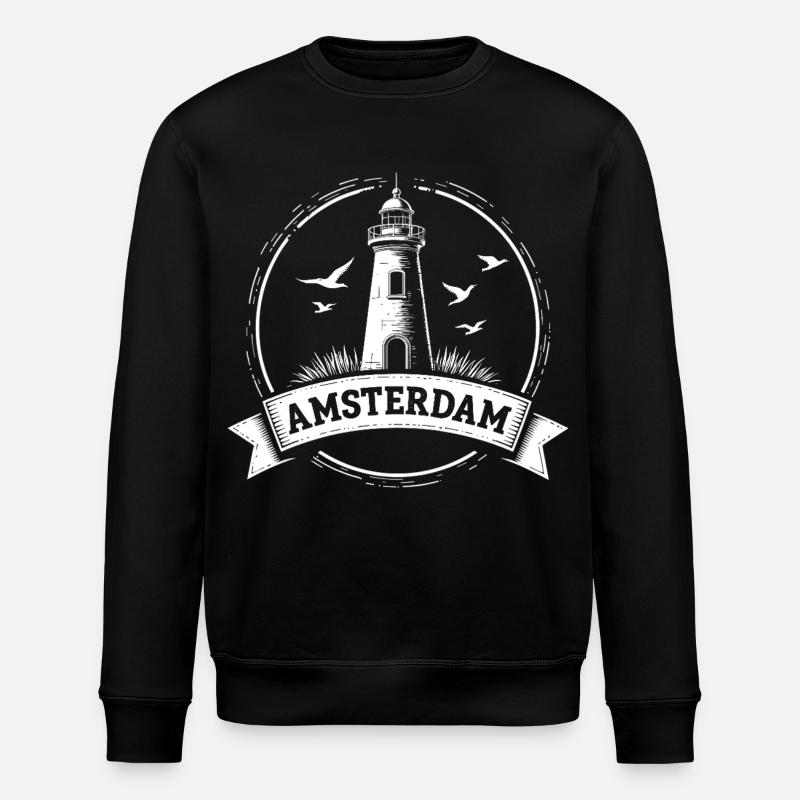 Leuchtturm Amsterdam Maritimes  - Stanley/Stella Unisex Bio-Sweatshirt ROLLER - Schwarz