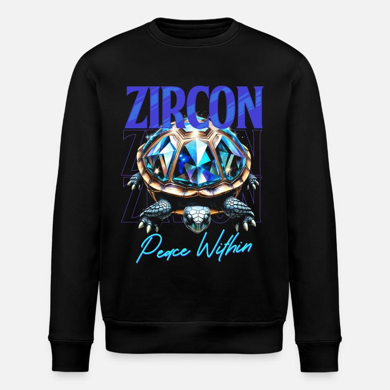 Pierre de naissance Zircon Décembre - Sweat bio ROLLER Stanley/Stella Unisexe - noir