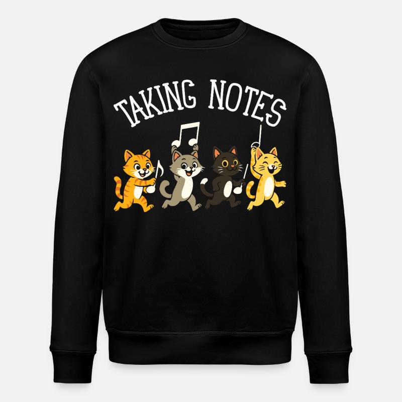 Chat Notes Musicales Humour Musique - Sweat bio ROLLER Stanley/Stella Unisexe - noir