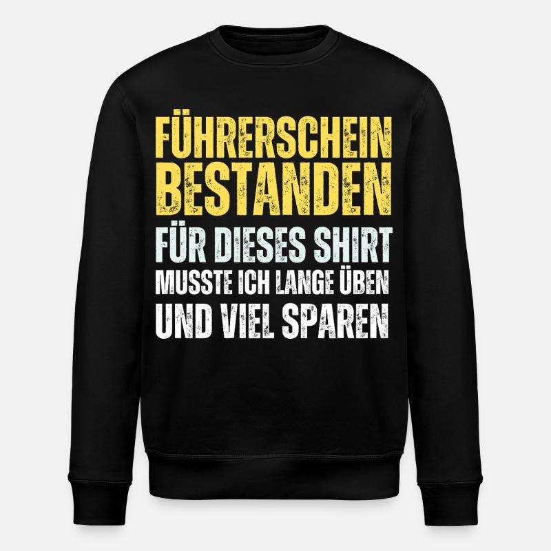Driver's license passed - Stanley/Stella ROLLER Unisex Organic Sweatshirt - black