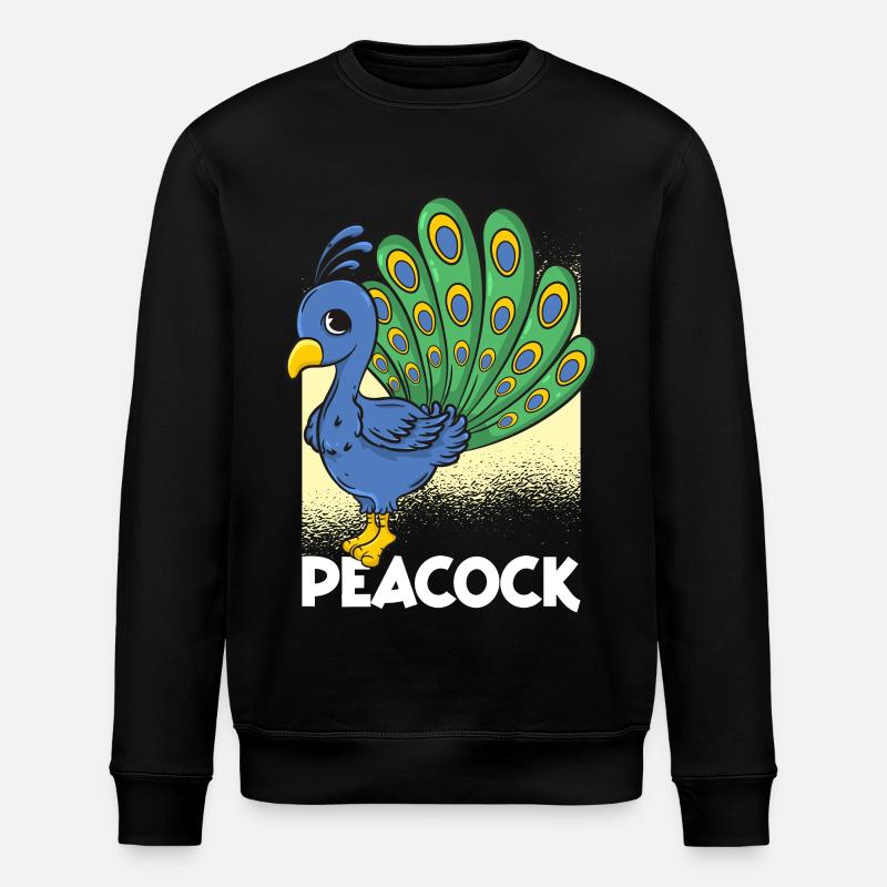 Pfau Cartoon - Stanley/Stella Unisex Bio-Sweatshirt ROLLER - Schwarz