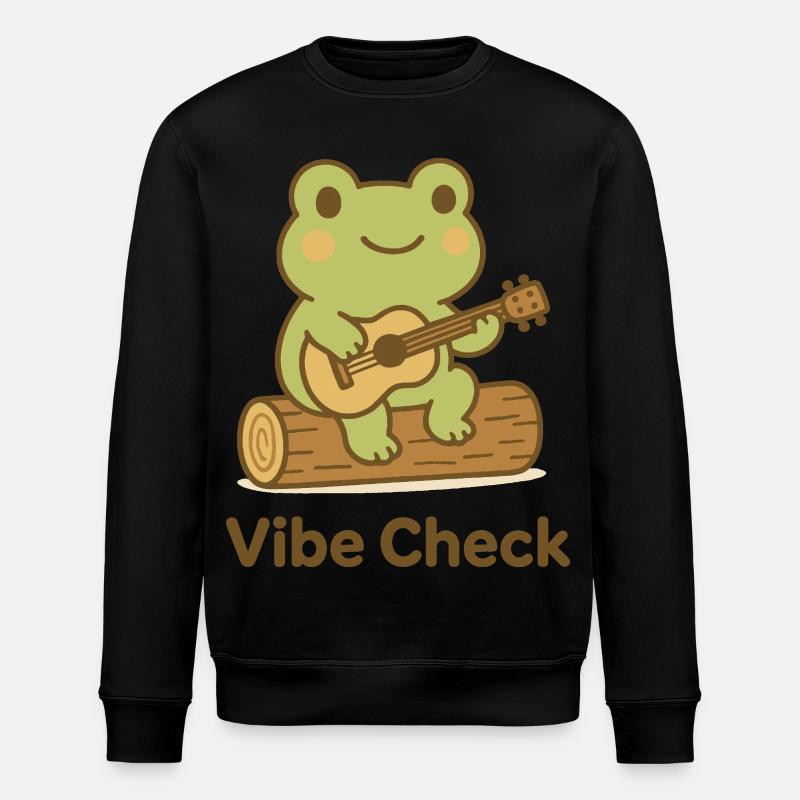 Frog on Log Akustikgitarre - Stanley/Stella Unisex Bio-Sweatshirt ROLLER - Schwarz