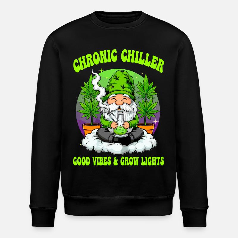 Gnome de Cannabis - Bong Gnome 420 - Sweat bio ROLLER Stanley/Stella Unisexe - noir