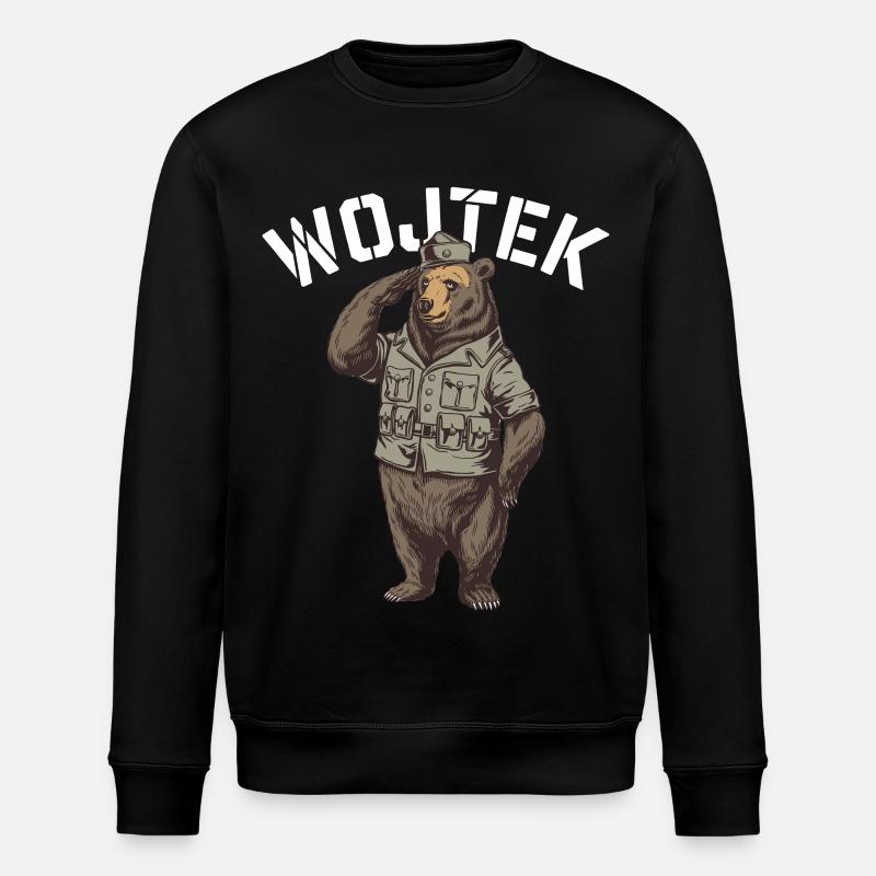 Wojtek Explorer Bear - Stanley/Stella ROLLER Unisex Organic Sweatshirt - black