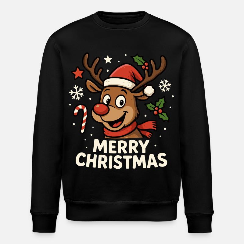 Motif de Noël joyeux renne amusant - Sweat bio ROLLER Stanley/Stella Unisexe - noir