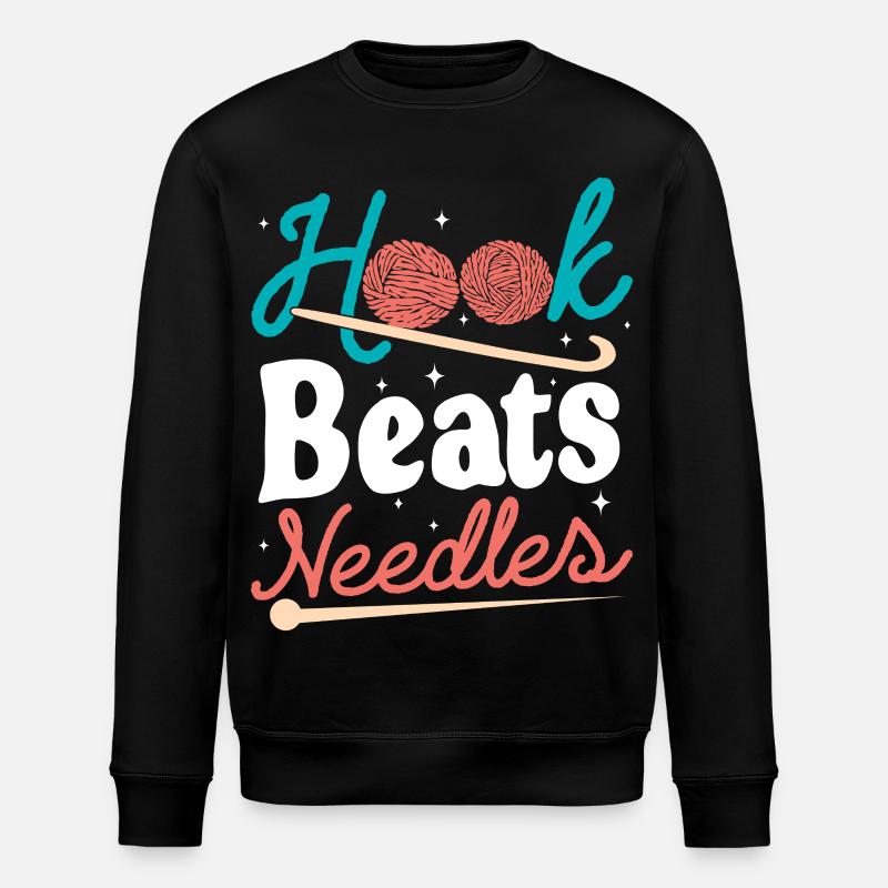 Hook Beats Needles Häkelhäkelgarn - Stanley/Stella Unisex Bio-Sweatshirt ROLLER - Schwarz
