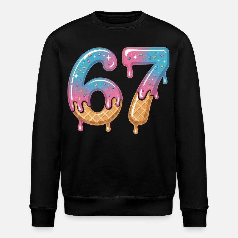 67 Eiscreme Tropfen - Stanley/Stella Unisex Bio-Sweatshirt ROLLER - Schwarz
