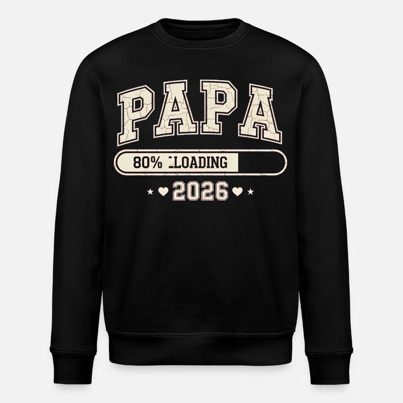 Papa 2026 Loading Werdender Papa - Stanley/Stella Unisex Bio-Sweatshirt ROLLER - Schwarz