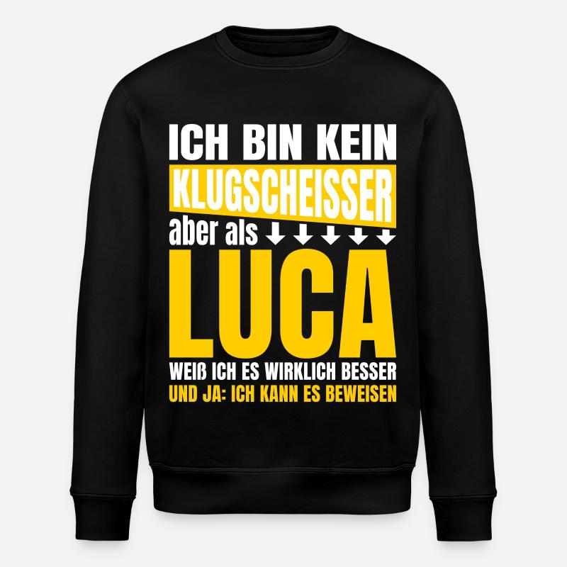 Luca Klugscheißer - Stanley/Stella Unisex Bio-Sweatshirt ROLLER - Schwarz
