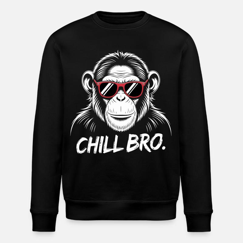 Chill Bro Affe Mit Sonnenbrille - Stanley/Stella Unisex Bio-Sweatshirt ROLLER - Schwarz