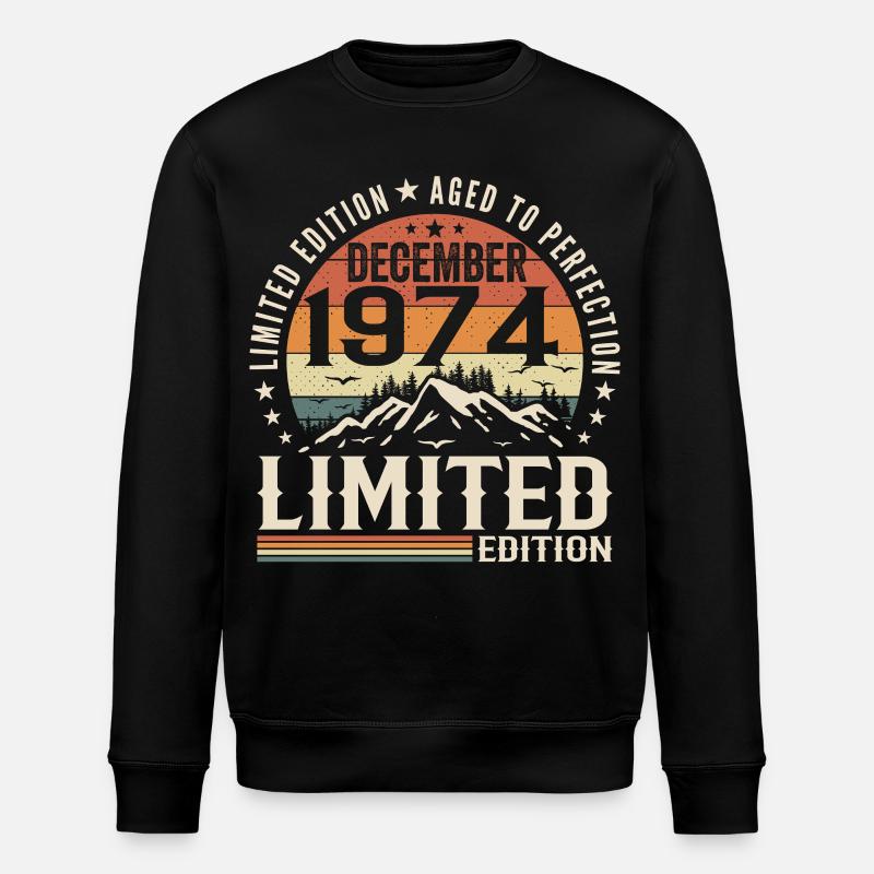 Dezember 1974 - Stanley/Stella Unisex Bio-Sweatshirt ROLLER - Schwarz