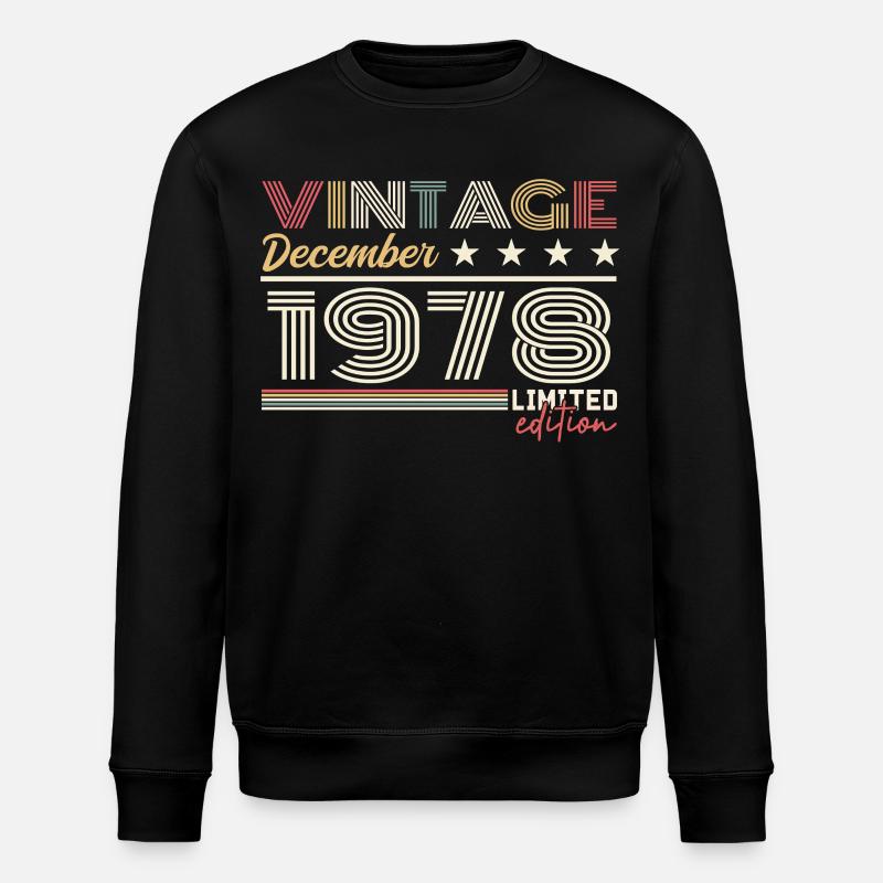 December 1978 Gift - Stanley/Stella ROLLER Unisex Organic Sweatshirt - black