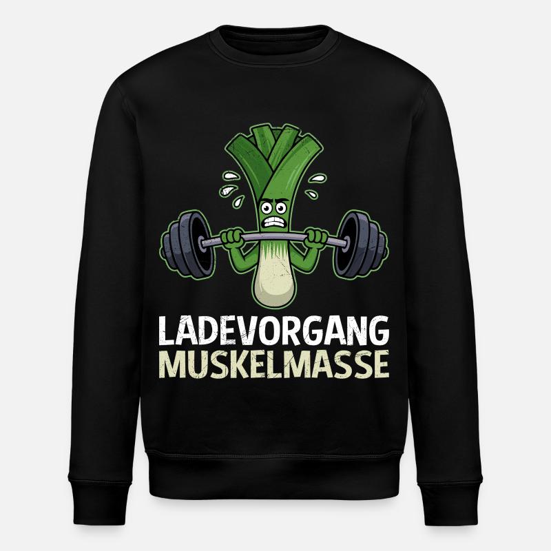 Weightlifter LOADING MUSCLE MASS Funny - Stanley/Stella ROLLER Unisex Organic Sweatshirt - black