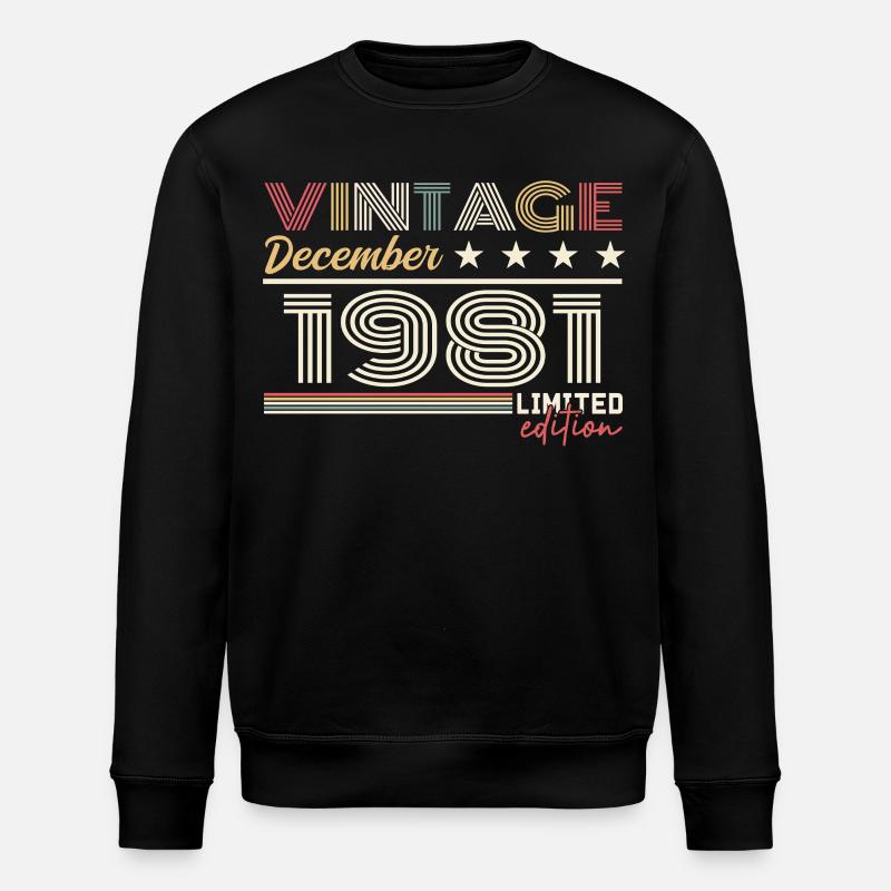 December 1981 gift - Stanley/Stella ROLLER Unisex Organic Sweatshirt - black