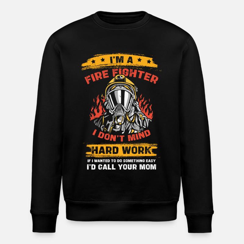 Feuerwehrheld Harte Arbeit - Stanley/Stella Unisex Bio-Sweatshirt ROLLER - Schwarz