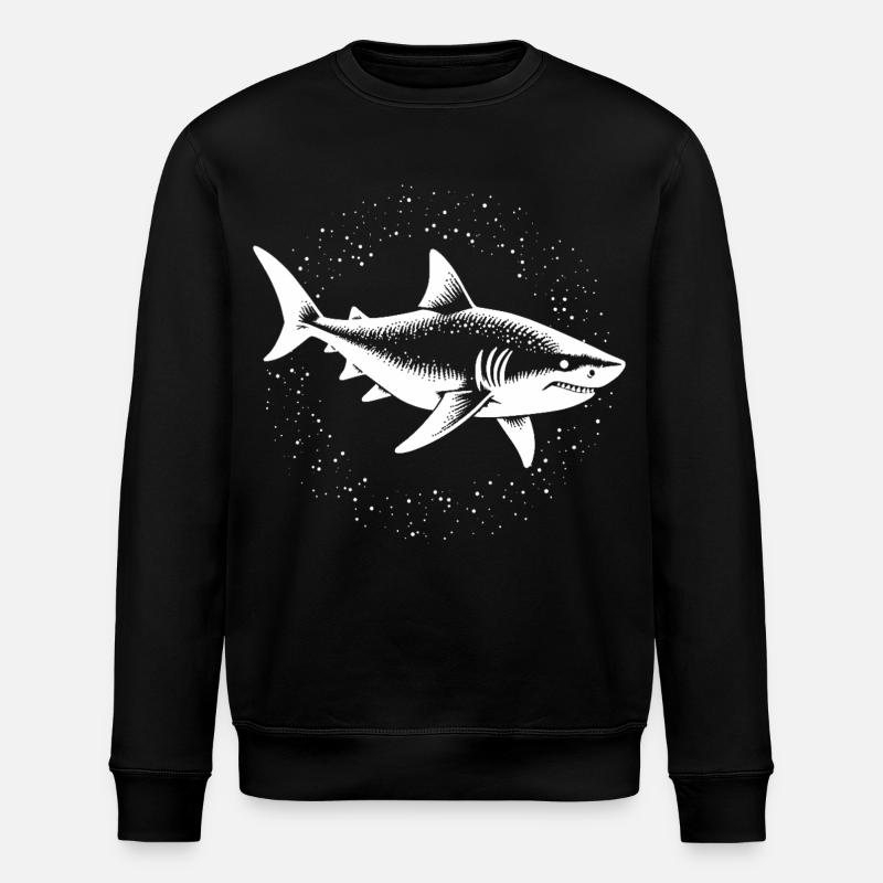 Hai Raubfisch Ozean Raubtier - Stanley/Stella Unisex Bio-Sweatshirt ROLLER - Schwarz
