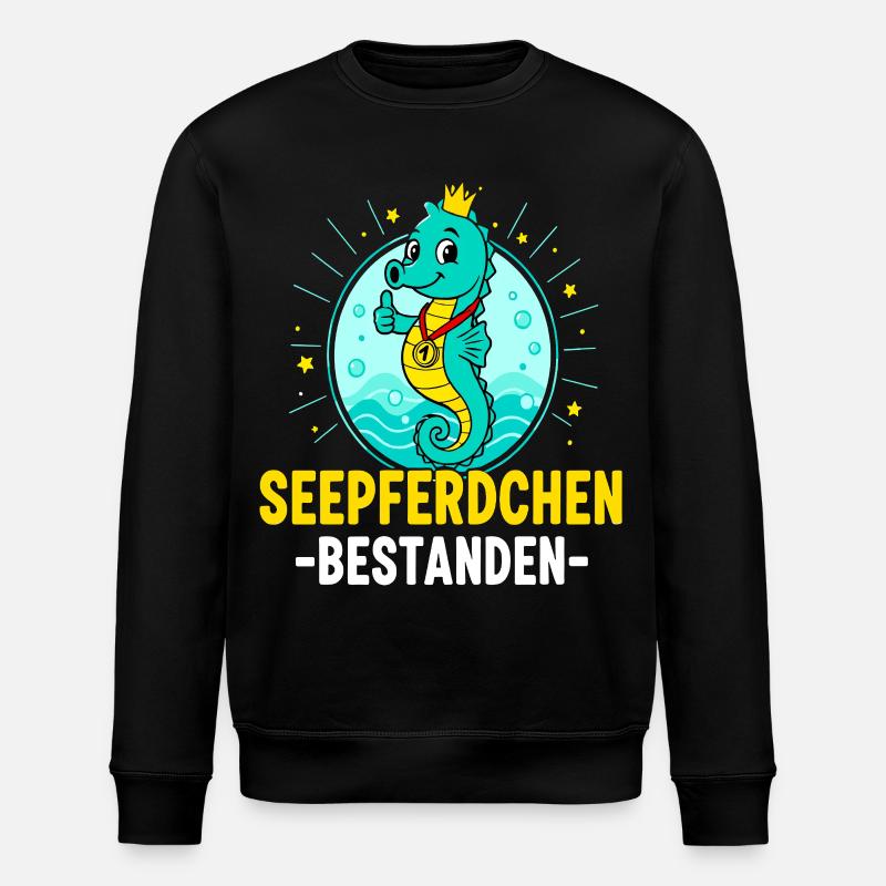 Seepferdchen Bestanden Schwimmkurs Kind  - Stanley/Stella Unisex Bio-Sweatshirt ROLLER - Schwarz