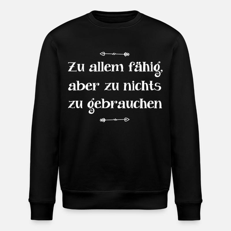 Lustiger Spruch  - Stanley/Stella Unisex Bio-Sweatshirt ROLLER - Schwarz