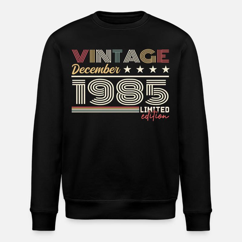 December 1985 Gift - Stanley/Stella ROLLER Unisex Organic Sweatshirt - black
