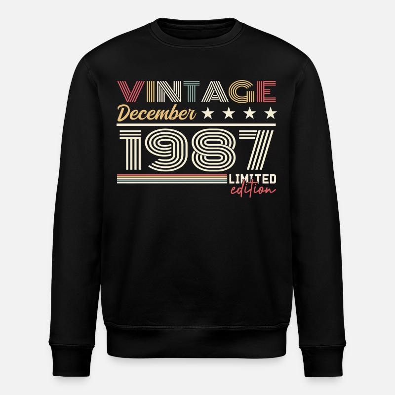Geschenk Dezember 1987 - Stanley/Stella Unisex Bio-Sweatshirt ROLLER - Schwarz