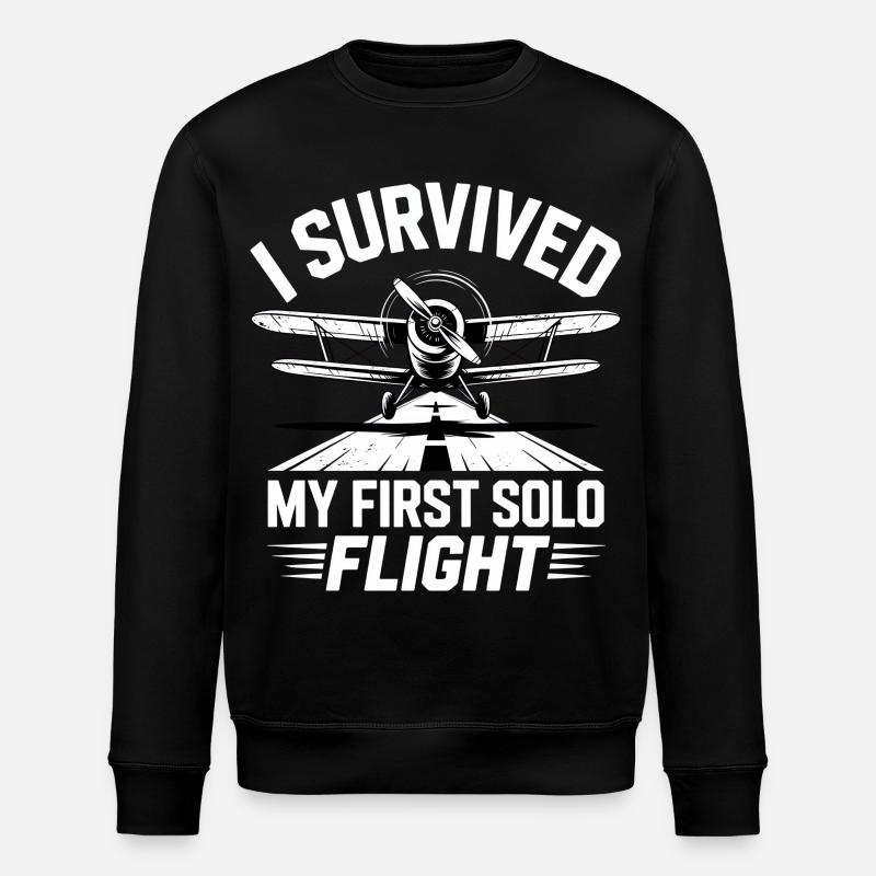 Erster Flug Flugzeugflug - Stanley/Stella Unisex Bio-Sweatshirt ROLLER - Schwarz