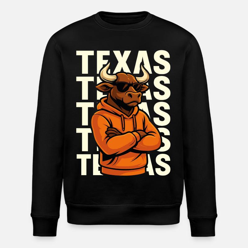 Taureau cool à la texane - Sweat bio ROLLER Stanley/Stella Unisexe - noir