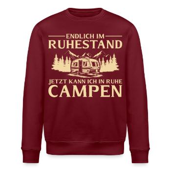 Endlich_im_Ruhestand_ _In_Ruhe_Campen - Stanley/Stella ROLLER Unisex Organic Sweatshirt - burgundy - Front - Nik (191cm)