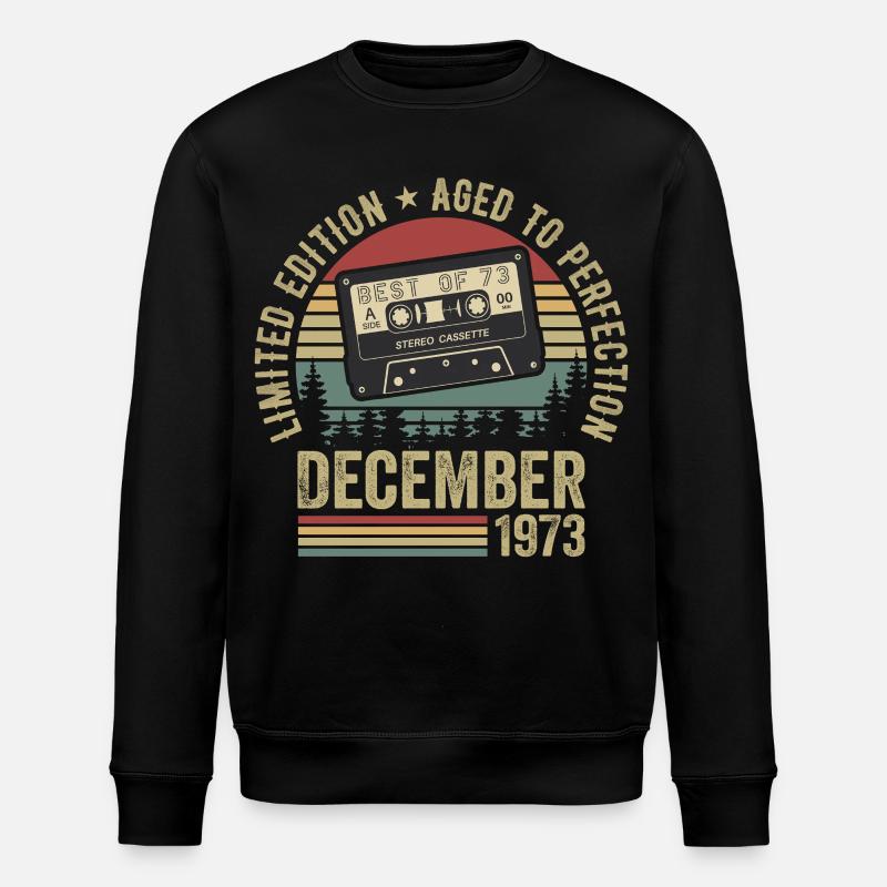 Décembre 1973 - Anniversaire Décembre 1973 - Sweat bio ROLLER Stanley/Stella Unisexe - noir