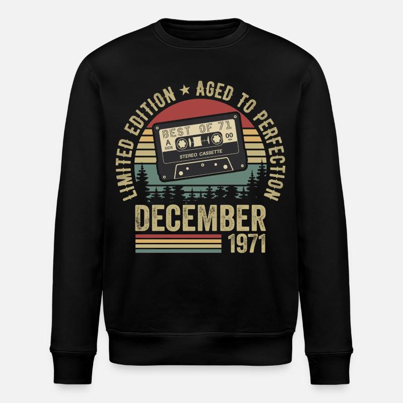 Décembre 1971 - Anniversaire Décembre 1971 - Sweat bio ROLLER Stanley/Stella Unisexe - noir