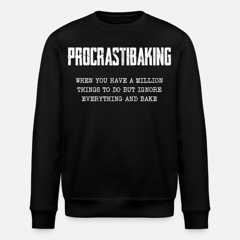 Motif de cuisson procrastiner - Sweat bio ROLLER Stanley/Stella Unisexe - noir
