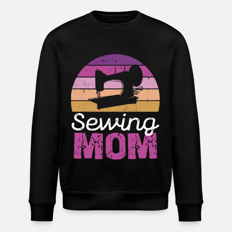 Sewing Mom Retro Kreis - Stanley/Stella Unisex Bio-Sweatshirt ROLLER - Schwarz
